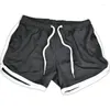 Menshorts 2023 Sports Gym Athletic Middle Trousers Elastic Band Man Soft Cotton Blend Running
