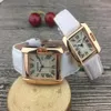 Top rose gold watch men and women couple leather waterproof 25mm 31mm bracelet fashion gold bracelet ladies watch2814