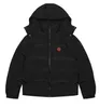 Inverno masculino quente trapstar londres hoodie destacável jaqueta com capuz preto vermelho bordado carta casaco 6g