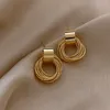 Orecchini di design retrò color oro metallizzato Orecchini pendenti multipli a cerchio piccolo Nuovi gioielli Orecchini per festa di nozze di moda per donna