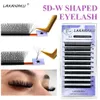 Накладные ресницы LAKANAKU Cilios 5D W Shaped Наращивание ресниц Автоматическое цветение W Lashes CD Curl Высокое качество Индивидуальные поддельные 230904