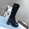 Australia designer Top quality Women Boots shoes Black Platform Shoes Over the Knee Leather Shoe Combat White Cowboy Chelsea boot Women Knee Cowskin