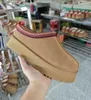 Designerskie kobiety buty kasztanowe czarne owcze skórę tazz muole kobietę ultra mini platforma buty butowe zamszowy komfort górny jesień zimowe botki australijskie t54h