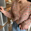 Women Sweters Vintage Knigan Sweter Kobiety Kobiety swetra wiosenna jesień Kawaii Tweed Korean Retro Knitwear Tops 230904