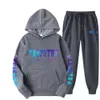 CP66 Män och kvinnor hoodie tröja Ny tröja set Trapstar Letter Casual Street Youth Plush Pants Sports Cover