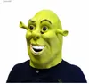 Party Maskers Groene Shrek Latex Masker Film Cosplay Kostuum Props voor Halloween Party Fancy Dress T230905