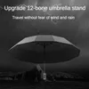 Umbrellas 12 Bone Reinforced Fully Automatic Folding Umbrella Large Windproof Strong Shade Sunny and Rainy for Women Men Parasol 230905
