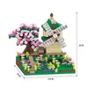 Blocs Blocs de construction de maison de ville Sakura moulin à vent diamant jouets pour filles garçons Fishman Hut Street View modèle blocs jouets cadeau R230905