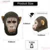 Party Masks Orangutan Mask Cosplay Head Gorilla Chimp Funny Animal Full Face Latex Mascara Halloween Costumes Adult Woman Disguise T230905