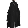 Abbigliamento etnico Dubai Turchia Arabo Abaya Kimono in chiffon per le donne Musulmane Tinta unita 3 strati Abiti islamici aperti Cardigan