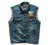 Men's Vests The Walking Dead Daryl Angle Wings Patches Noctilucent Biker Vest Motor Rider Motorcycle Denim Jeans S5XL 230904