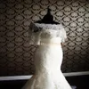 White Or Ivory Bridal Wraps & Jackets Half Sleeves Lace Bridal Jacket With Crystal Beads Bolero Jacket Wedding Dress236R