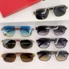 Nouveau design de mode lunettes de soleil carrées 0429 monture en métal temples en bois style simple et populaire lunettes de protection uv400 en plein air