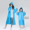 Rain Wear Children Adult Waterproof Raincoat Reuseable EVA Rain Poncho For Kids Girls WomenTransparent Clear Rainwear Suit For Student 230904
