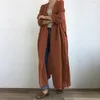 Gabardinas para mujer Cárdigan Chic de gran tamaño Color puro Maxi abrigo fresco chaqueta de otoño puntada abierta ropa de mujer 230904