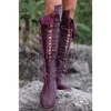 Stiefel Hohe Qualität Neue PU Stiefel Für Frauen Sexy Laceup Overknee Stiefel Mit Tan Schnürsenkel Mokassin Stiefel Frauen Große größe Schuhe Frauen J230905