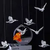 Colibri européen Transparent acrylique oiseau gouttelettes d'eau plafond aérien décoration de la maison el scène décoration de mariage accessoires G249t