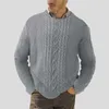 Pulls pour hommes mâle automne et hiver mode motif de diamant à manches longues pull pull décontracté couleur unie col rond tricot