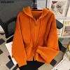 Womens Sweaters Spring Autumn Knitted Sweater Cardigans Coat Fashion Hooded Long Sleeve Zipper Knit Tops Y2k Vintage Cardigan Woman 230904