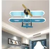 Lâmpadas pendentes Nordic Avião Crianças Luminárias L71cm W66cm H80cm LED Boys Room para decoração de casa