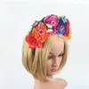 Other Event Party Supplies Simulation Flower Mexican Head Buckle Halloween Party Headband Red Purple Orange Blue Peony Flower Butterfly Headdress Decor 230905