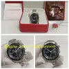 Avec boîte d'origine Montre Homme Black Dia Professionnel Bracelet en acier inoxydable Chronographe Pas de travail Automatique Mécanique Braceletw206v