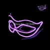 Party Masks Halloween 10 Colors LED Neon El Wire Mask Cosplay Luminous Dance Dress Accessories 230904