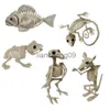 Party Decoration Mouse Scorpion Bat Bear Spider Unicorn Snake Crow Lizard Horror Party Decoration Skeleton Halloween Prop Bones Animal Hunted x0905 x0905