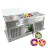 Navires des États-Unis WH ETL double casseroles carrées 22 "machine à crème glacée frite machine à rouler la crème glacée de cuisine avec 10 seaux de refroidissement, protection transparente contre les éternuements