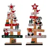 Kerstversiering Desktopboom Kerstman DIY-decoratie Houten borden Plaquette Kerst Jaren Feestcadeaus 230905