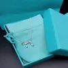 Fashion designer tiff necklace top Butterfly Necklace Sterling Silver Simple Temperament Light Luxury Full Diamond Smooth Bow Knot Pendant Necklace Female