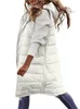 Kamizelki damskie kamizelki kobiety białe s-5xl bez rękawów bawełniany płaszcz jesień zima moda Temperament długi szczupły, cienki kamizelka z kapturem 230904