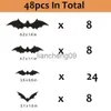 Party Dekoration 24/48 Stück Halloween Dekoration 3D Schwarz PVC Fledermaus Halloween Party DIY Dekor Bar Zimmer Halloween Party Gruselige Deko Requisiten x0905