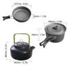 Kampkeuken Draagbare non-stick Aluminium Camping Kookgerei Buiten Koken Theepot Picknick Servies Ketel Pot Koekenpan 3 stks/set 230905