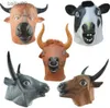 Maschere per feste Halloween Cute New Balck Maschera di mucca bianca Divertenti maschere di animalix Cartoon Party Dress Up Costume Zoo Jungle Maschere Decorazione cosplay T230905