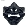 أقنعة الحفلات Cafele اليابانية Hannya Demon Mask Ghost Oni Samurai Noh Kabuki Half Face Prajna Resin Mask Adult Esisex Cosplay Props T230905