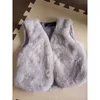 Waistcoat Winter Girls Fashion Faux Fur Vest Bay Kids Outerwear Children Baby Warm Waistcoat Toddler Girl Autumn Clothes Coats Jacket 230904