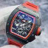 Richarmilles Automatyczne zegarki mechaniczne mechaniczne luksusowe zegarek męskie zegarek na rękę na rękę na rękę ograniczoną do 88 rm011fm o północy ogień czarny ceramiczne ceramiczne ntpt Mater WN165
