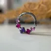 Navel Bell Button Rings Astm F136 Hinged Segment Hoop Rings Pride Colorful Square CZ Nose Septum Earring Jewelry Piercing 230905