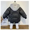 Casaco para baixo crianças jaquetas para meninos 2023 inverno moda nova com capuz grosso branco para baixo casacos crianças 3-12 anos meninos parkas outerwear r230905