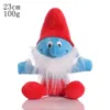 6 stilar söta fyllda plysch djur leksaker smurf dockor pojkar animation runt presentdockor hemtillbehör barn julklappar 23 cm