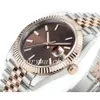 Montre de luxe pour homme 41 mm Datejust Cadran Chocolat Asiatique 2813 Mouvement Automatique Mécanique Or Rose Bicolore Bracelet Jubilé Saphir 240c