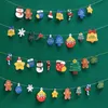 Andra evenemangsfestleveranser 2 Sheets Merry Christmas Kraft Paper Taggar Diy Xmas Tree Banner Bunting Hanging Label Navidad 2024 Year Presentkortdekorationer 230905