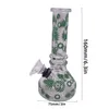 6.3in Glass Beaker Bong Water Pipes with Blue or Green Pineapple Patterns for Tobacco Smoking