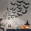 Décoration de fête 24/48pcs Halloween décoration 3D noir PVC chauve-souris Halloween fête bricolage décor bar salle Halloween fête effrayant décos accessoires x0905