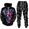 Survêtements pour hommes Punk Skull 3D Imprimer Hommes Femmes Survêtement Set Mode Casual Sweat à capuche Pantalon 2 pièces Ensembles Hip Hop Pull Streetwear Homme