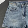 Womens Letter Shorts Luxury Designer Summer Chain Pants High midje Slim Design Denim Shorts for Women