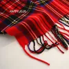 Écharpes Classique rouge plaid enfants écharpe chaud hiver petit châle étroit femmes dames belle mode écharpes décontractées pour enfant garçon fille 230904