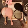 Espelhos compactos vintage esculpido espelho de vaidade portátil espelho de maquiagem spa salão de maquiagem vaidade espelho de mão lidar com espelho compacto cosmético para mulheres 230904