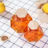 보관 병 부엌 코르크 뚜껑이있는 목재 디퍼 투명 육각형 디스펜서 용기 꿀 항아리 냄비